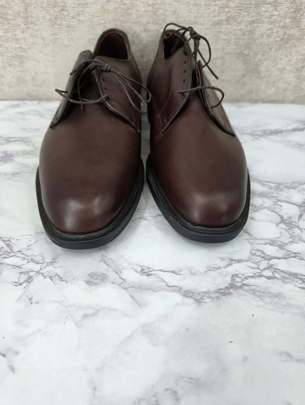 Allen Edmonds Oxford Men's Brown Leather Lace-Up Plain Toe Dress Shoes